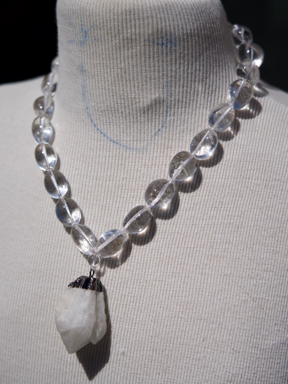 Jackie Jones Handmade Boho Chunky Crystal Quartz Beaded & Raw Crystal Necklace
